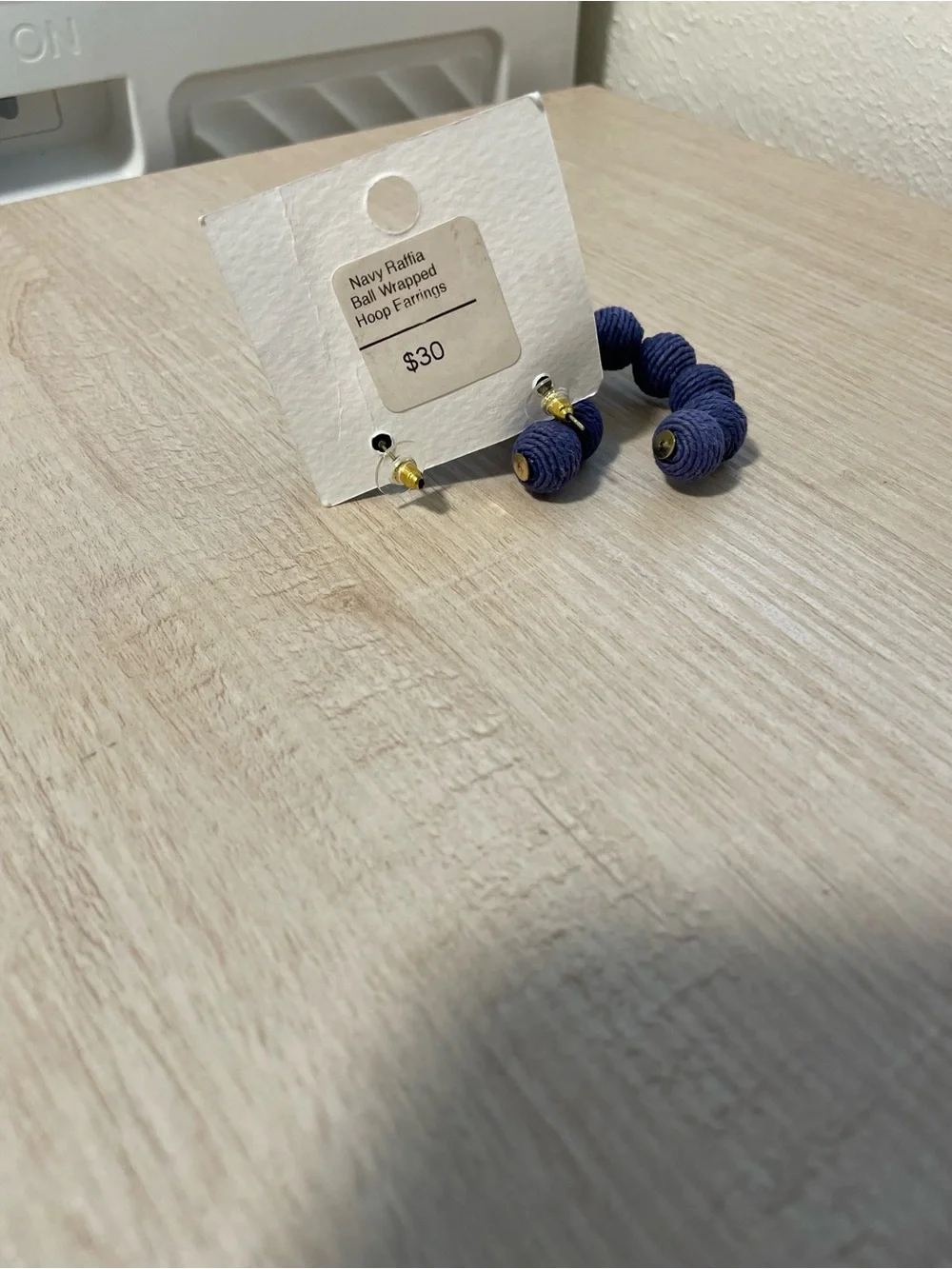 INK ALLOY Navy Wrapped Beaded earrings